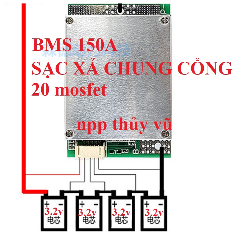 [Mã LIFEXANH03 giảm 10% đơn 500K] Mạch bảo vệ BMS 4S 20 Motfet sạc xả chung cổng - Loại 150A