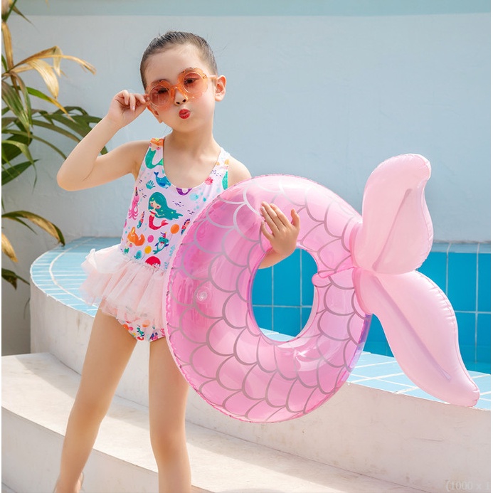 Phao bơi xỏ chân chống lật cho bé, phao ngồi hình Mickey - Minnie - Tên Lửa - Tiên Cá