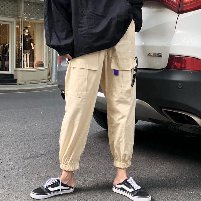 Quần form rộng lưng cao có túi phong cách Hàn Quốc dành cho nữ