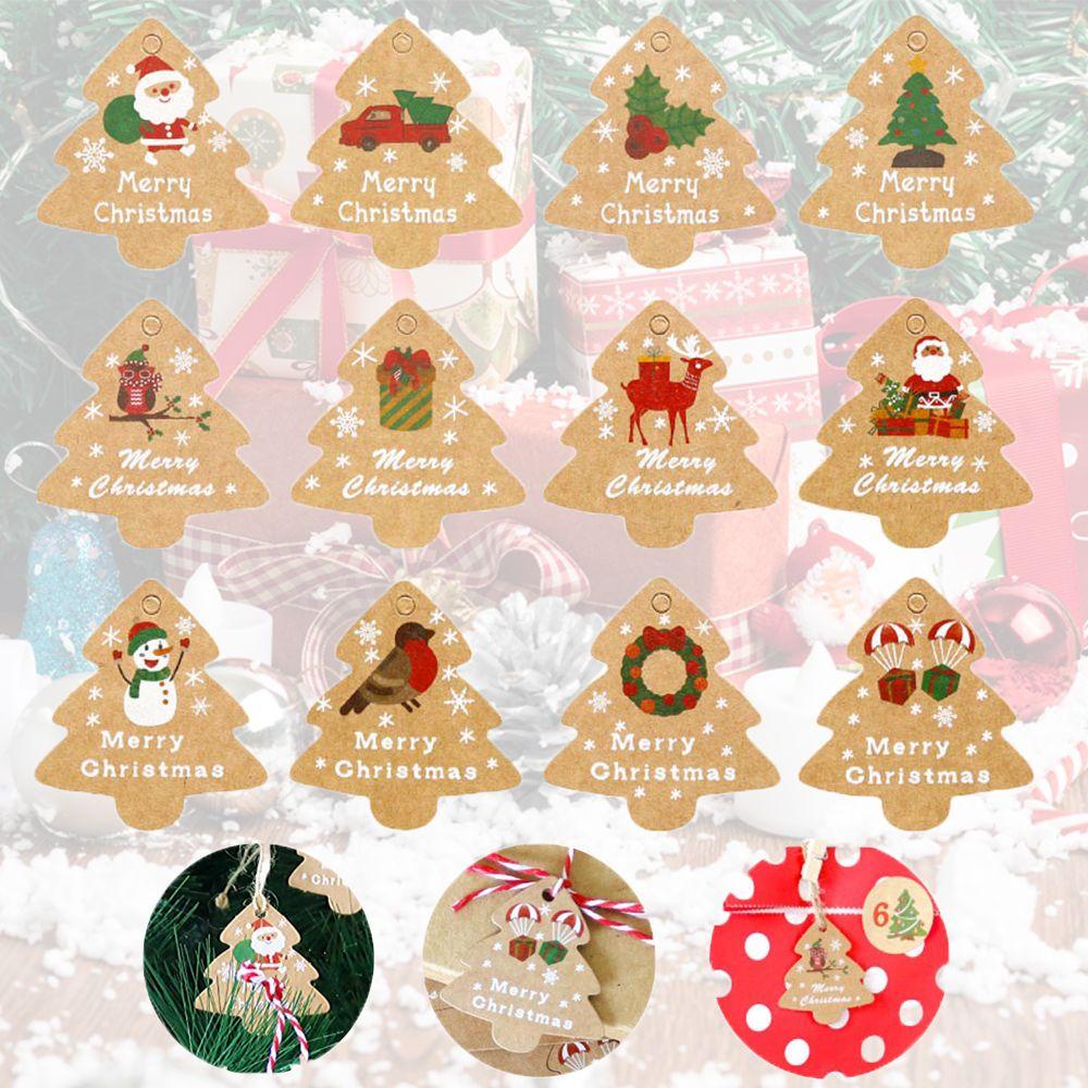 Bộ 48 Thẻ Quà Tặng Trang Trí Cây Thông Giáng Sinh DIY