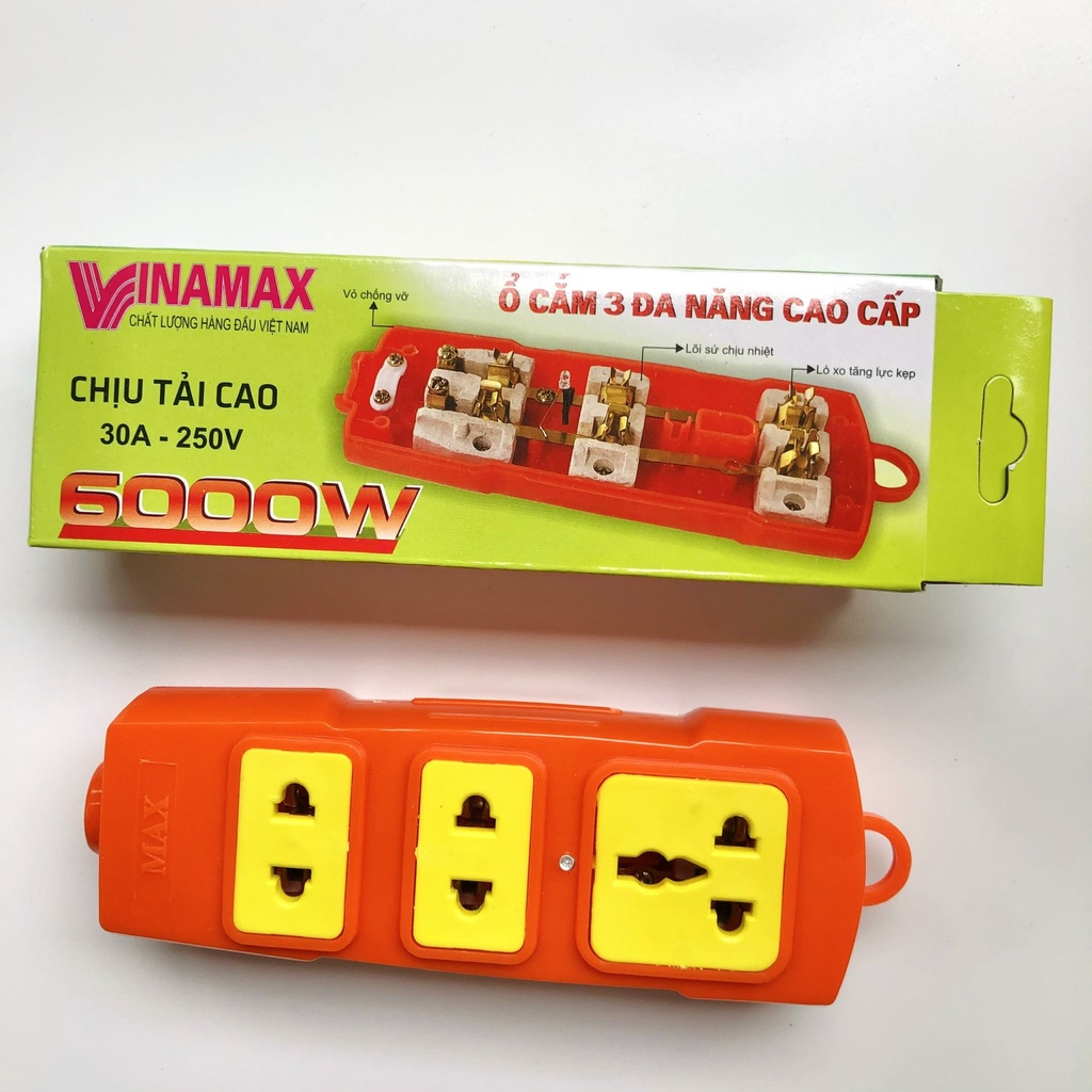 [Maxkaro]Ổ cắm lõi sứ không dây siêu bền chịu tải 8000w chống cháy, va đập mạnh