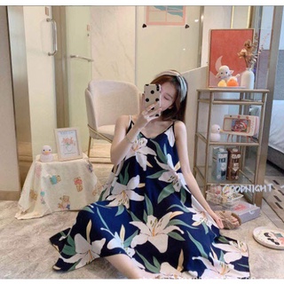 Đầm bầu Lanh mặc nhà Bigsize, váy ngủ đẹp cho mẹ sau sinh 2 dây Freesize mùa hè, thu đông thời trang thiết kế giá rẻ