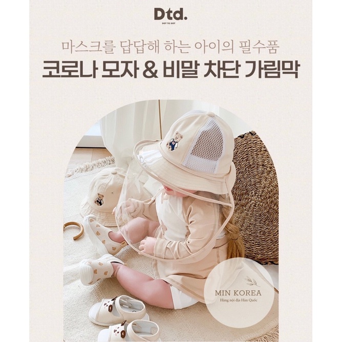 Nón chống bụi, nắng gió va giọt bắn cho bé Dottodot - made in Korea
