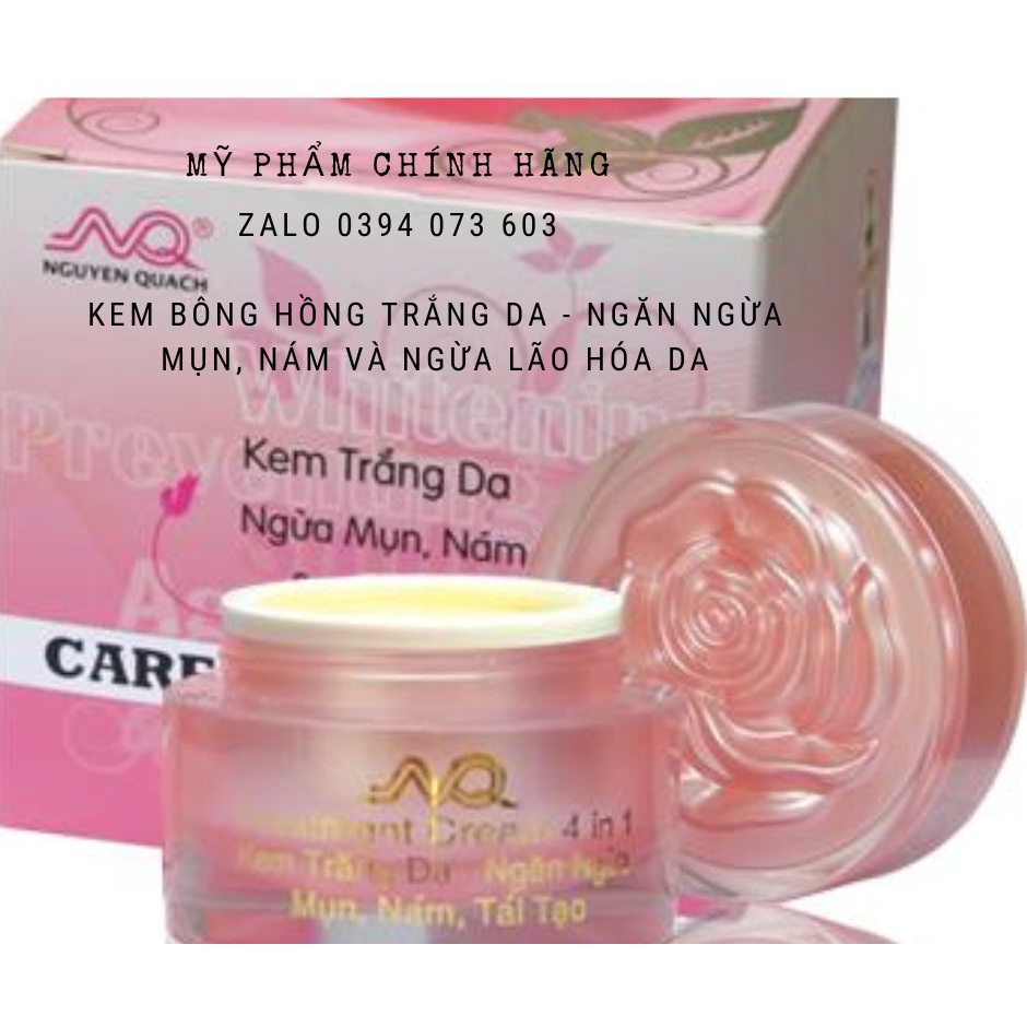 Bông hồng care NGUYỄN QUÁCH 4in1 trắng da, ngừa mụn, nám và ngừa lão hóa da 12g
