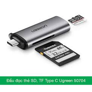 Đầu đọc thẻ nhớ sd/tf chuẩn usb type c ugreen 50704