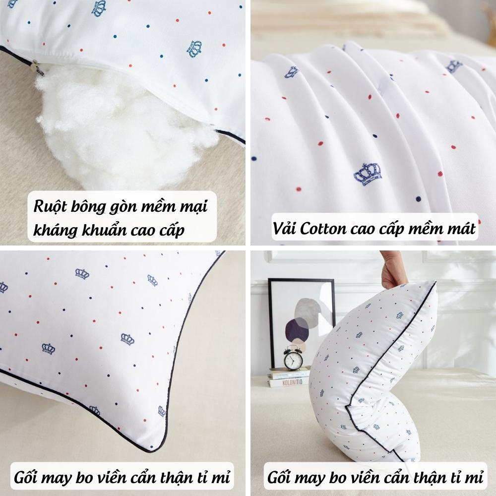 Ruột gối nằm hilton bông gòn ép hơi không xẹp khách sạn cao cấp - Otama Bedding