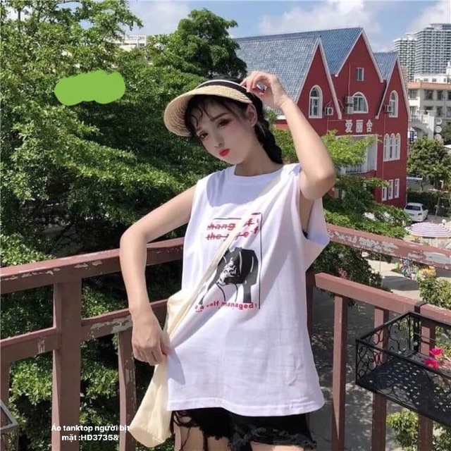 Áo tanktop cô gái che mặt (HĐ)