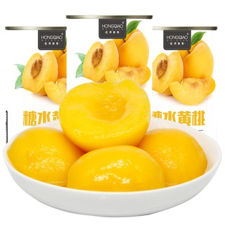 Đào giòn Hongqiao - Hồng Kiều (1 thùng 12 lon, 1 lon 425g)