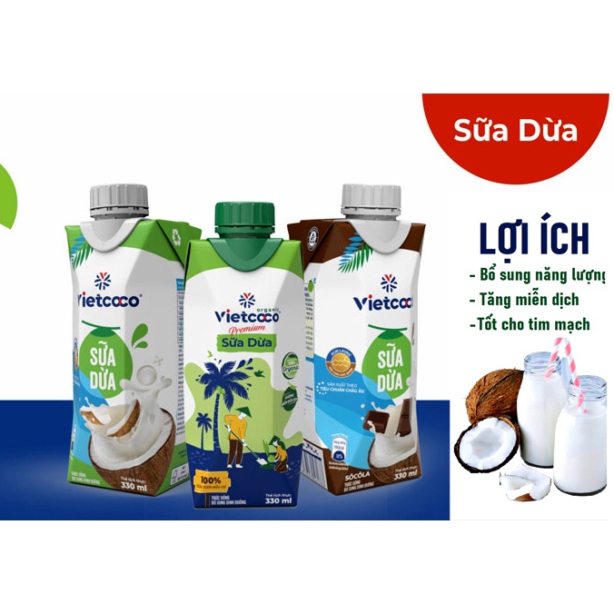 1 thùng ( 12 hộp) Sữa Dừa nguyên chất  - organic VIETCOCO  - BAO SỈ RẺ NHẤT