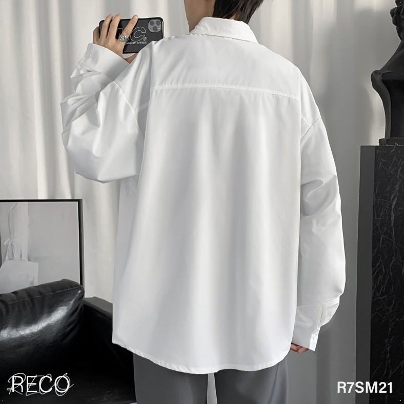 Áo sơ mi nam nữ Hàn Quốc cao cấp dáng rộng dài tay Shirt Loose R7SM21