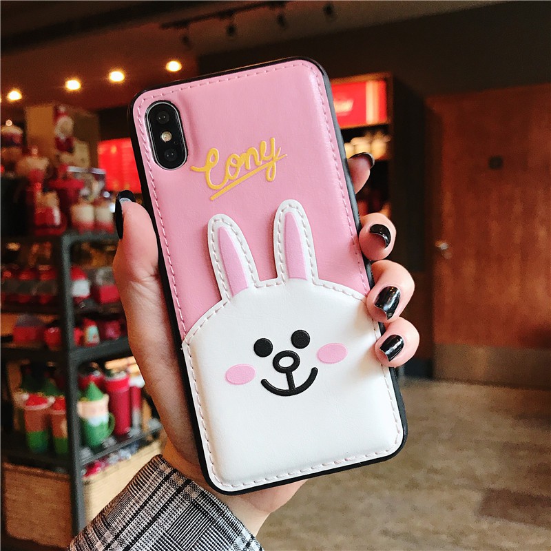 ốp lưng iphone kiêm ví tiện lợi hình gấu và thỏ ốp iphone đủ mã từ 6 đến xs max n70