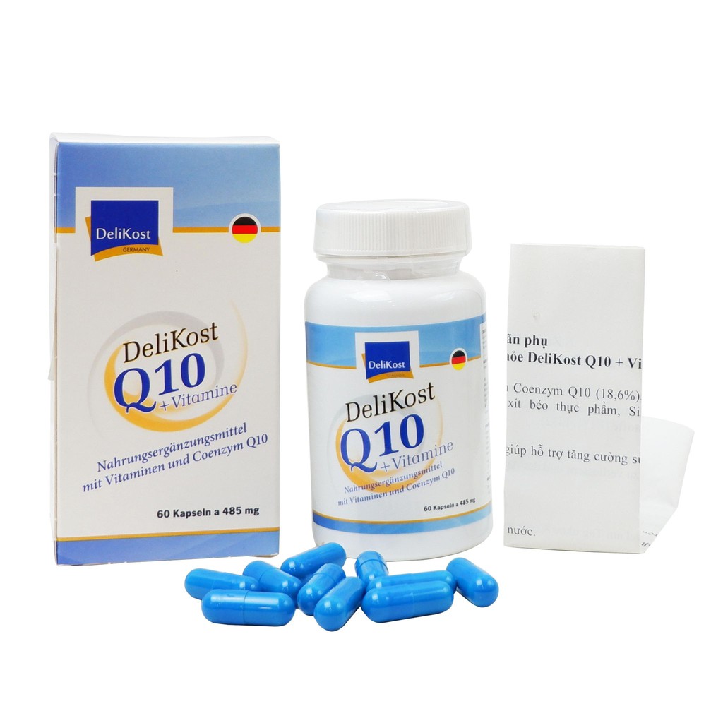 Viên uống Coenzyme Q10 + Vitamin E bảo vệ tim mạch, chống lão hóa da, hỗ trợ não và trí nhớ, Xuất Sứ từ Đức, hộp 60 viên