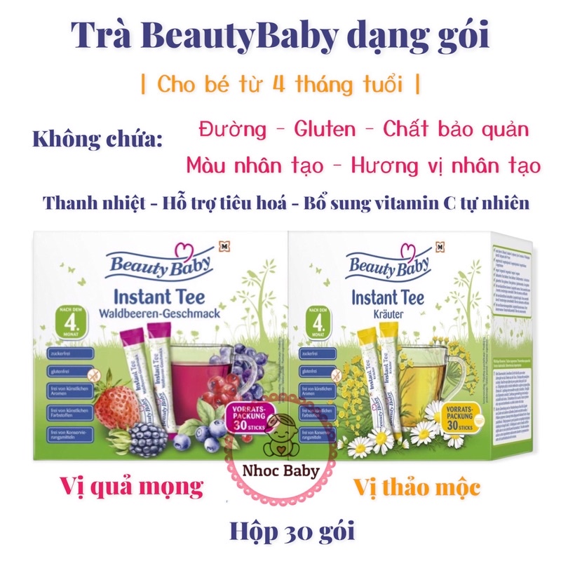 Trà trái cây hoà tan Beauty Baby cho bé 4m+ 190gram