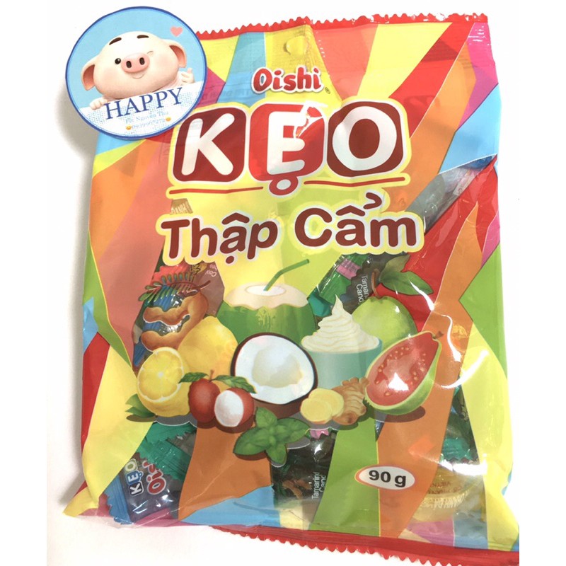 Kẹo Oishi đủ vị [Me, Vải, Ổi, Thập cẩm, Bạc hà, Soda chanh, Tăng lực] gói 90g