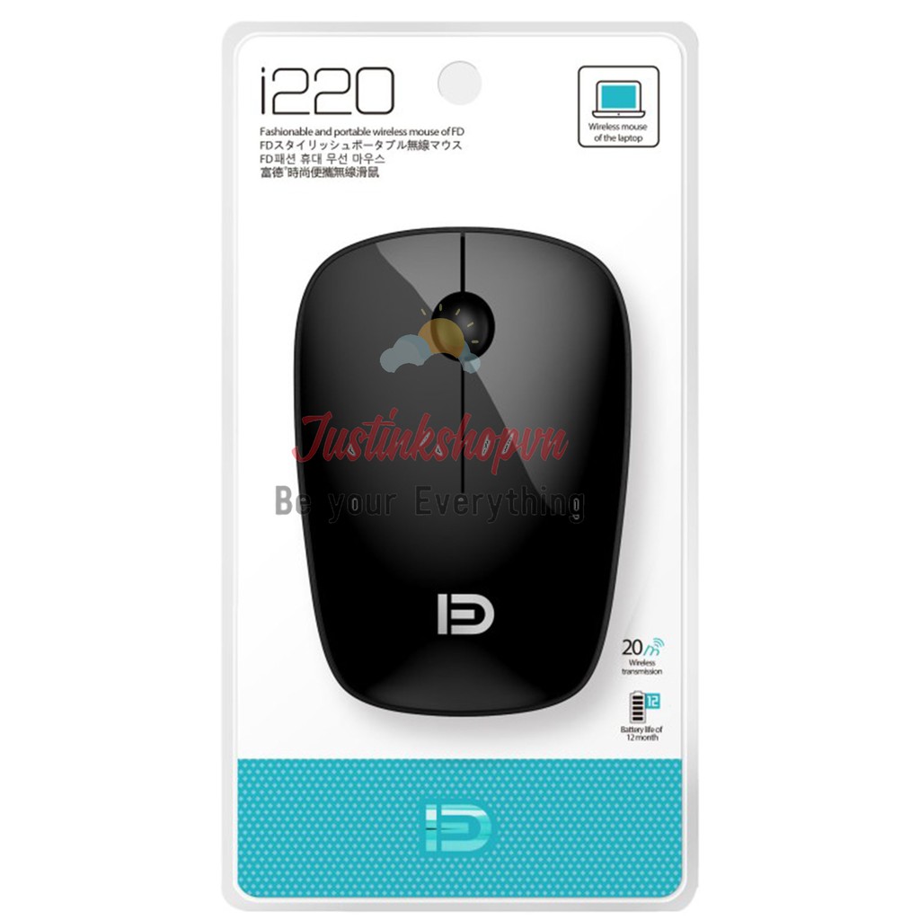 Chuột không dây Forder FD mỏng nhẹ tặng pin dùng đến 18 Tháng (5 màu) giá rẻ-i220(Mouse Wireless FD-i220)-NLMS-0402-CKDF