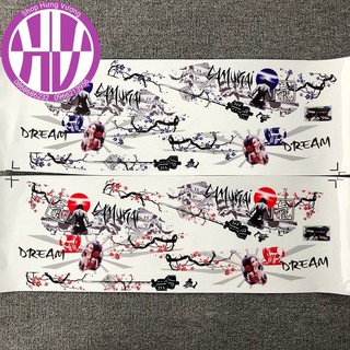 Tem Dream SAMURAI đỏ -  Tem xe Dream chế -  Decal xe máy