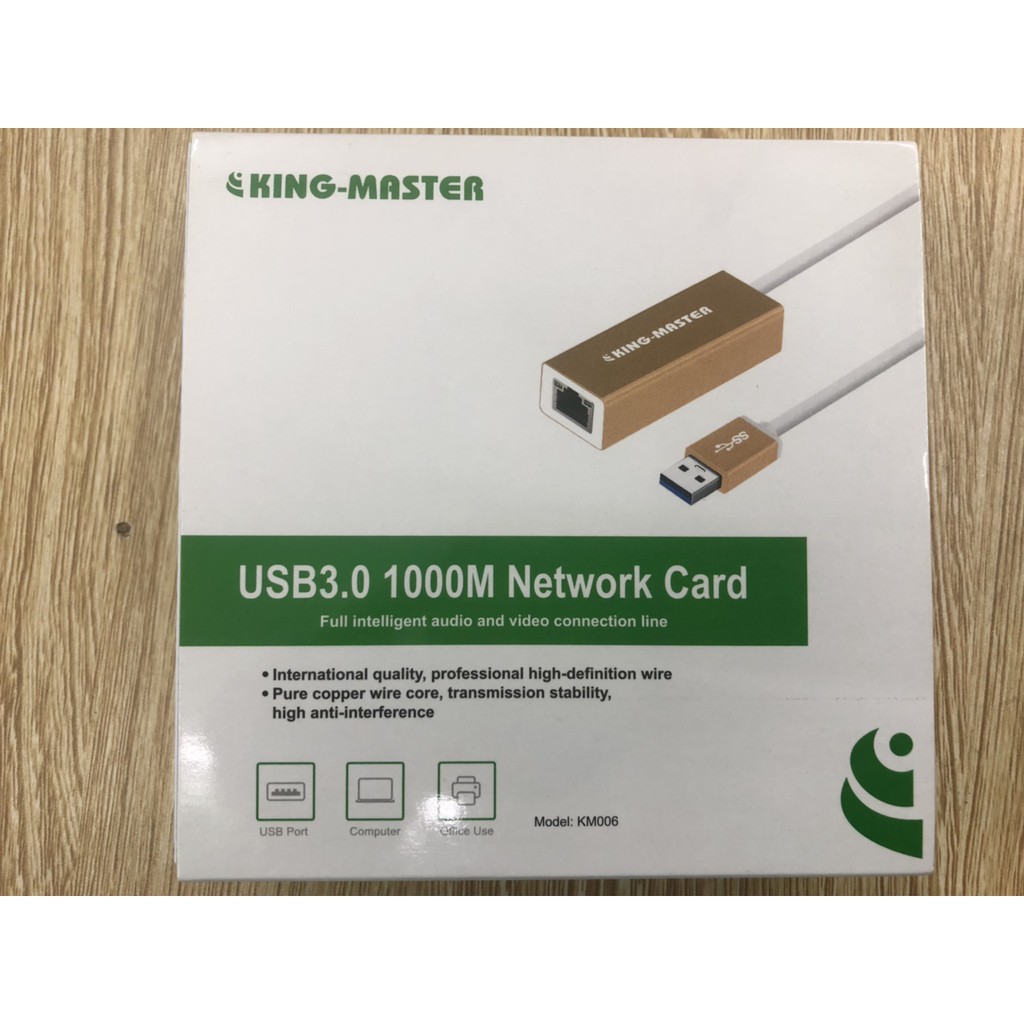 CÁP CHUYỂN ĐỒI TỪ MÁY TÍNH CỔNG USB 3.0 SANG LAN RJ45 100/1000 KINGMASTER KM 006