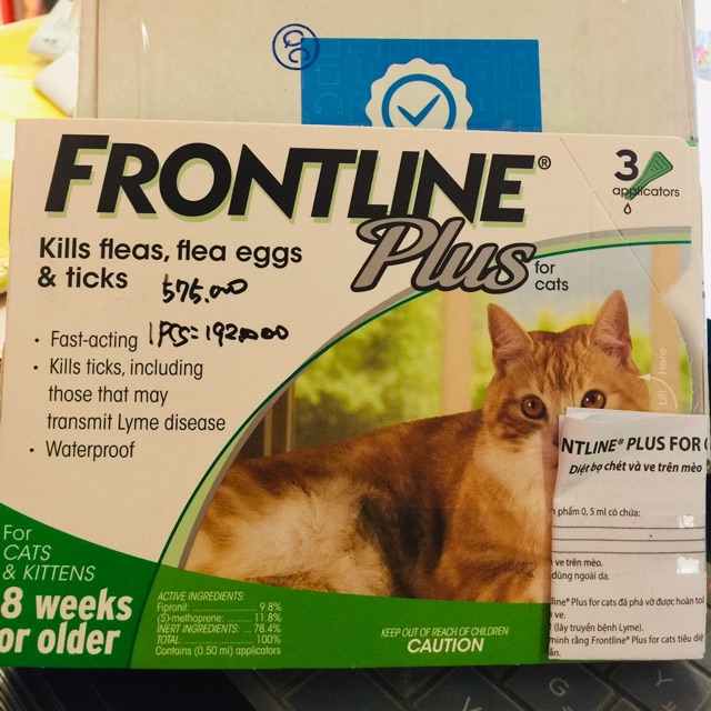 Frontline plus nhỏ gáy trị ve bọ chét cho mèo ( 1tuyp)