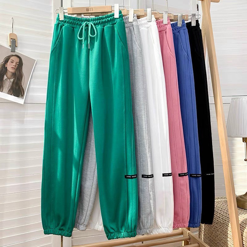 Quần Jogger Nữ Trơn Bo Gấu 3 Màu BOM HOUSE Ullzang Unisex Nam Nữ-mã 908