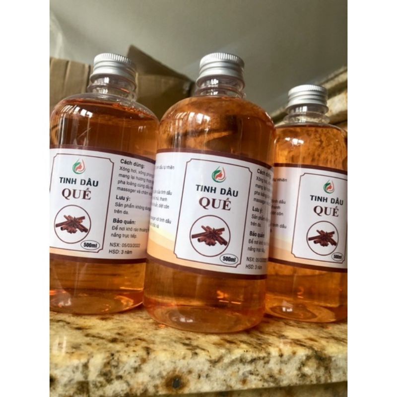 combo 5 chai tinh dầu quế thiên nhiên xông hơi giải độc chai 500ml