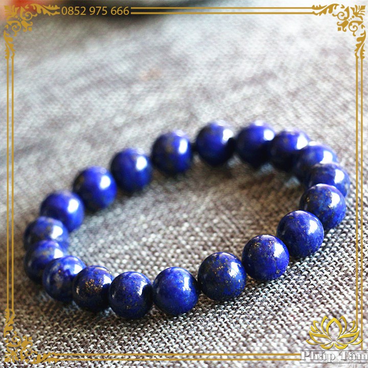 Vòng Tay Phong Thủy Đá Lapis Lazuli Ngọc Lưu Ly Cao Cấp Vân Tự Nhiên - Tâm Phong Thủy