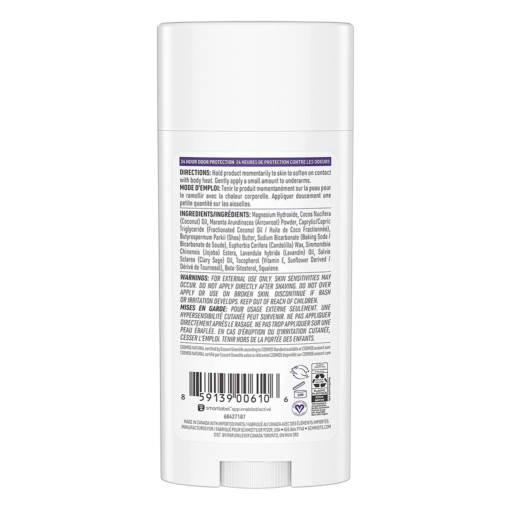 Schmidt's Deodorant Lavender & Sage Lăn khử mùi hương Lavender & Xô thơm