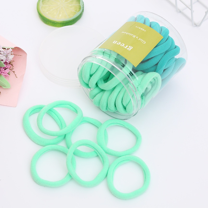 Hộp 50 Dây Cột Tóc Nữ Mềm Không Đau Tóc Nhiều Màu