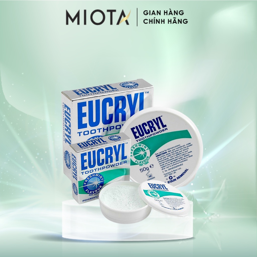 Combo Kem Đánh Răng và Bột Tẩy Trắng Răng hương Bạc Hà Anh Quốc Eucryl Freshmint