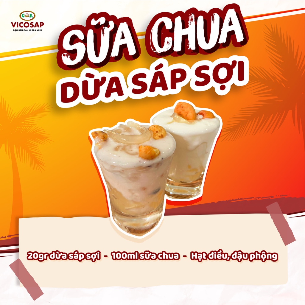 Dừa sáp sợi hũ 400ml Vicosap