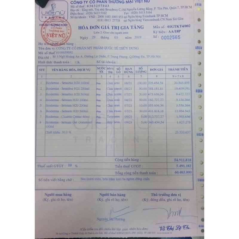 Tẩy trang Bi0derma 500ml hàng Pháp