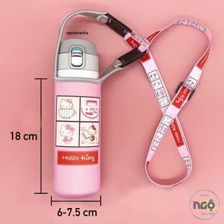19 MẪU COMBO TÚI ĐỰNG BÌNH / LY GIỮ NHIỆT KÈM DÂY < 650ml - Họa tiết tươi sáng