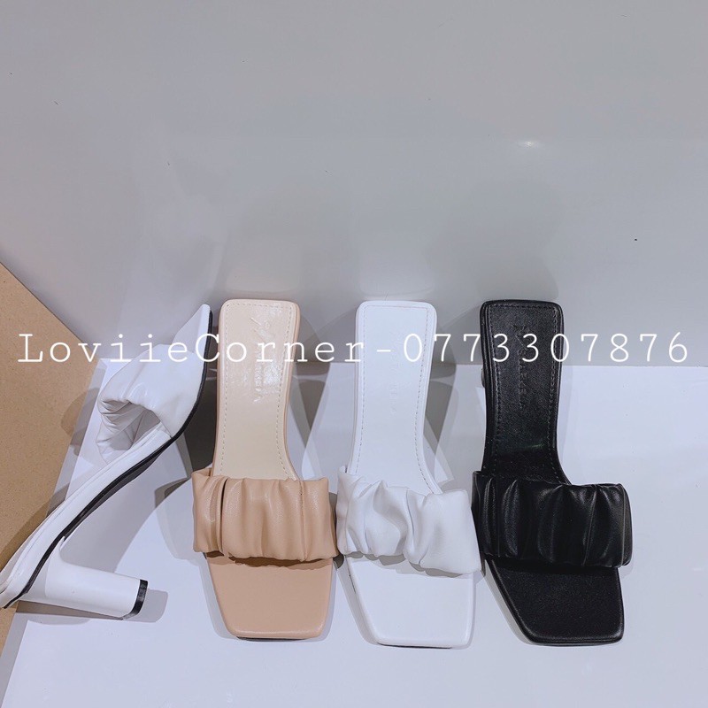 [Mã SKAMFSW175 giảm 10K đơn 50K] DÉP CAO GÓT LOVIIECORNER - GUỐC NỮ QUAI NGANG NHÚN SIÊU MỀM 7 PHÂN ĐẾ VUÔNG D201111