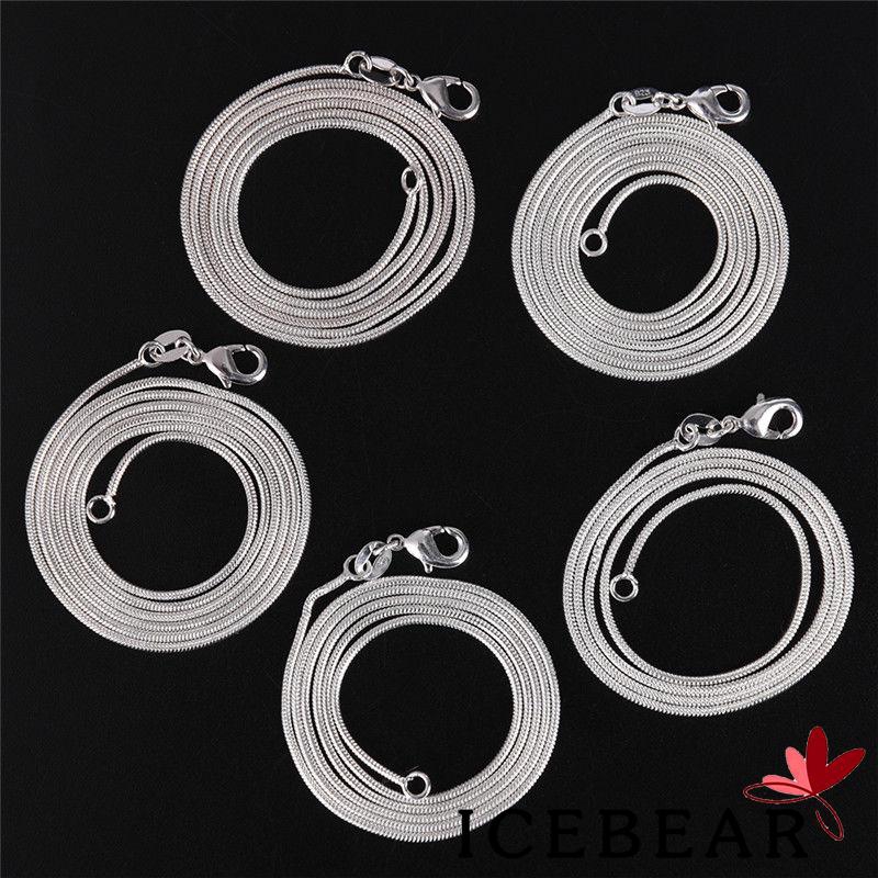✸ღ✸wholesale 925sterling solid Silver 1mm snake chain Necklace 16-30inch