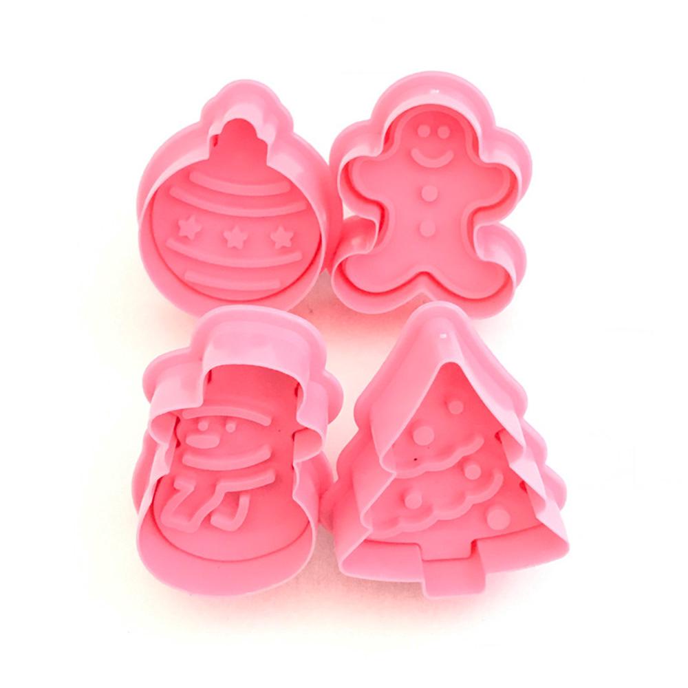 4pcs Cookie Biscuit Mold 3D Cookie Plunger Cutter DIY Baking Mould
