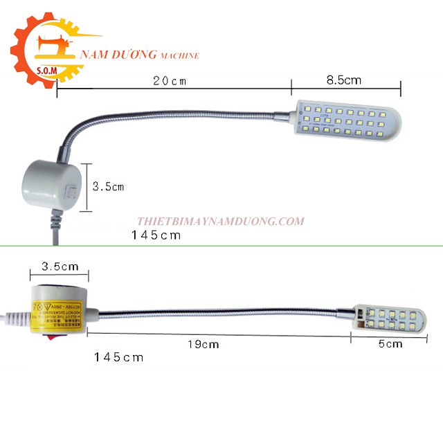 Đèn led máy may nam châm 20 bóng juki sáng trắng - Đèn LED 30 bóng siêu sáng có nam châm- Đèn led máy may