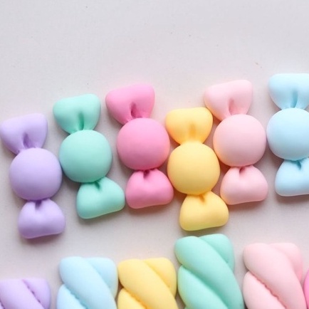 Charm (C331) slime/ Dụng Cụ Charm Trang Trí [Ko Keo &amp; Nút] Hình Kẹo Màu Pastel