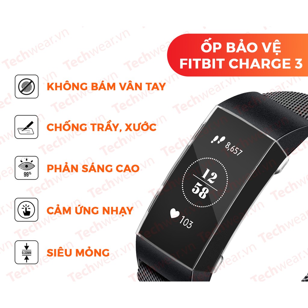 [Mã ELFLASH5 giảm 20K đơn 50K] Ốp bảo vệ chống trầy xước Fitbit Charge 3 Charge 4