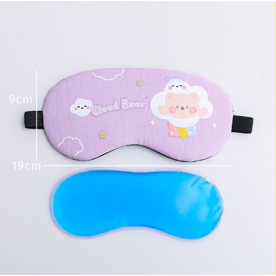 Bịt Mắt Che Mắt Ngủ Có Túi Gel Massage Chất Liệu siêu mịn  , Hình Thú cute dễ thương