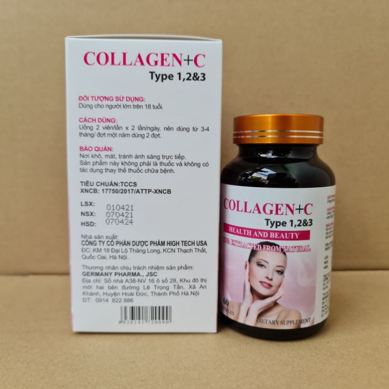 ĐẸP DA, SÁNG DA - COLLAGEN+C 60 viên sữa ong chúa, nhau thai cừu