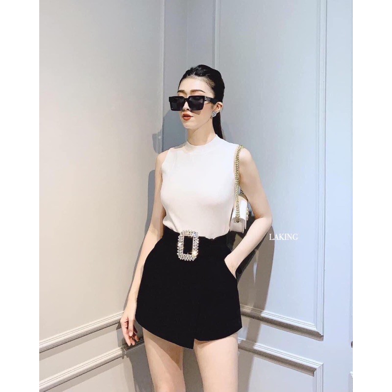 [Mã FASHION10KP giảm 10K đơn 50K] QUẦN SOOC NHUNG GIẢ VÁY KÈM ĐAI TAG ĐÁ VUÔNG | BigBuy360 - bigbuy360.vn