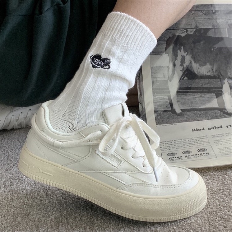 Giày Thể Thao Ulzzang Màu Trắng Phong Cách Đơn Giản Học Sinh - G02