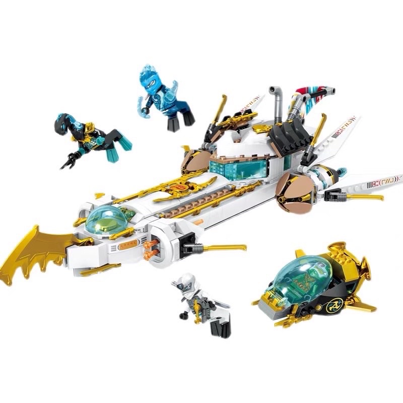 Lắp ráp Ninjago 60086 / 61110 / MG861 Chiến hạm Hydro Bounty 1.211 pcs / 611pcs / 607pcs