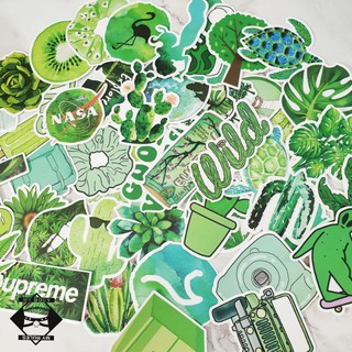 Set hình dán / sticker tone xanh lá 010.