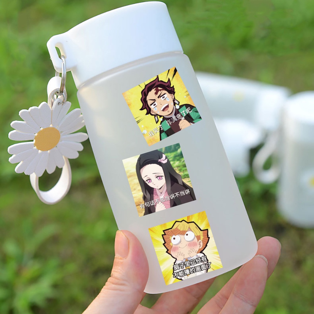 Set 60/30 Miếng Dán Hình Anime Demon Slayer MEME Trang Trí Laptop Vali Ván Trượt