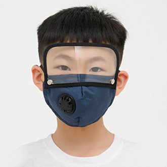 (Tặng 2 tấm lọc PM2.5) Khẩu trang vải cho bé có kính che giọt bắn chống dịch và van thông hơi, chống bụi mịn cao cấp