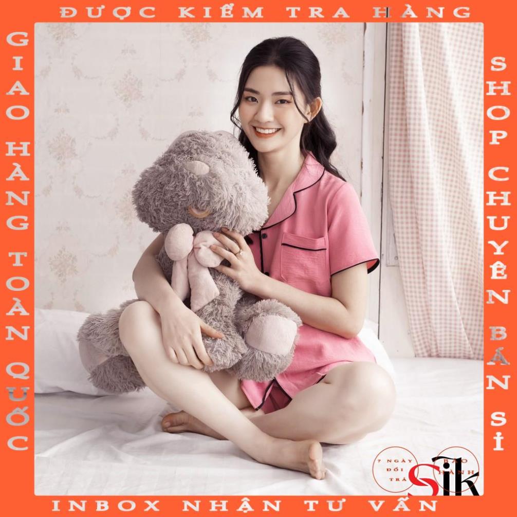 Bộ pijama nữ SIKY cộc tay chất đũi lụa cao cấp tranvuong