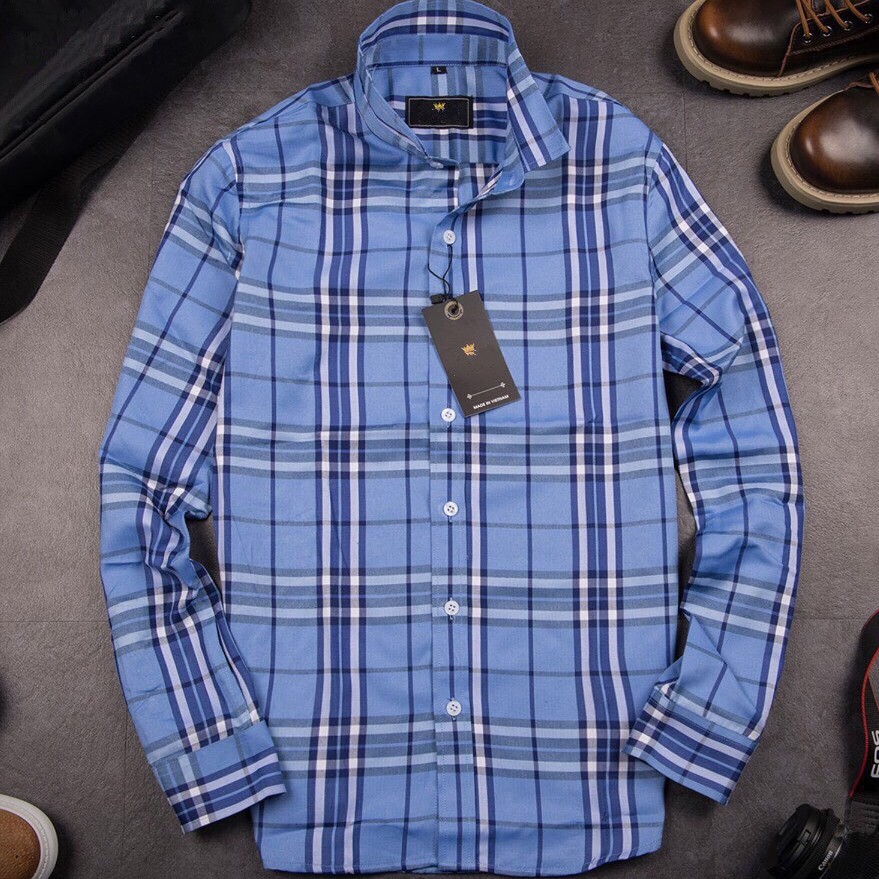 Áo sơ mi nam hàn quốc đẹp dài tay kẻ sọc cao cấp F8888 loại kẻ màu BBR0035