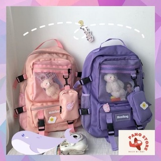 Cặp sách học sinh cấp 2 , cấp 3 , balo đi học nữ phối màu 2 nịt dkn .