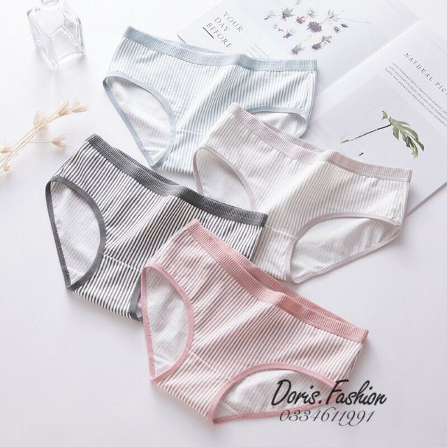 Quần lót nữ,quần cotton kẻ co giãn 4 chiều mát lạnh | BigBuy360 - bigbuy360.vn