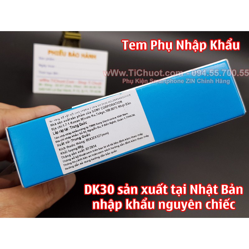 [Mã 2404EL10K giảm 10K đơn 20K] [Chính Hãng] Dock Sạc Từ DK30 Sony Z Ultra, Z3 ZIN FULLBOX